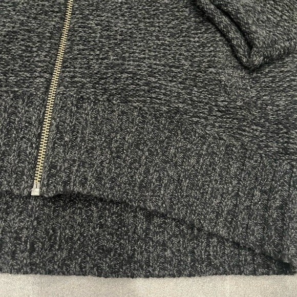 [L]TNA Aritzia Telluride Shawl Neck Charcoal Wool Knit Zip-Up Cardigan - Picture 3 of 9